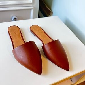 J. Crew Factory Tan Leather Mules